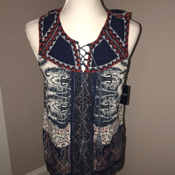 Lucky brand shirt top embroidered new NWT small - Picture 1 of 9